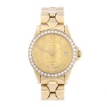 PAMP SUSSIE - a lady's bracelet watch. 18ct yellow gold case with factory diamond set bezel.