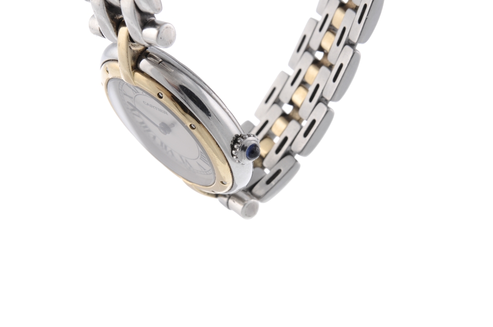 CARTIER - a Panthere Vendome bracelet watch. Stainless steel case with yellow metal bezel. Reference - Image 3 of 4