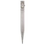 A pen watch by Bucherer. White metal case, stamped 0,925 with poincon. Signed manual wind