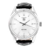 TAG HEUER - a gentleman's Carrera wrist watch. Stainless steel case with exhibition case back.