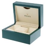 ROLEX - a complete watch box. Outer box has light to moderate marks. Lid shows a dent to two