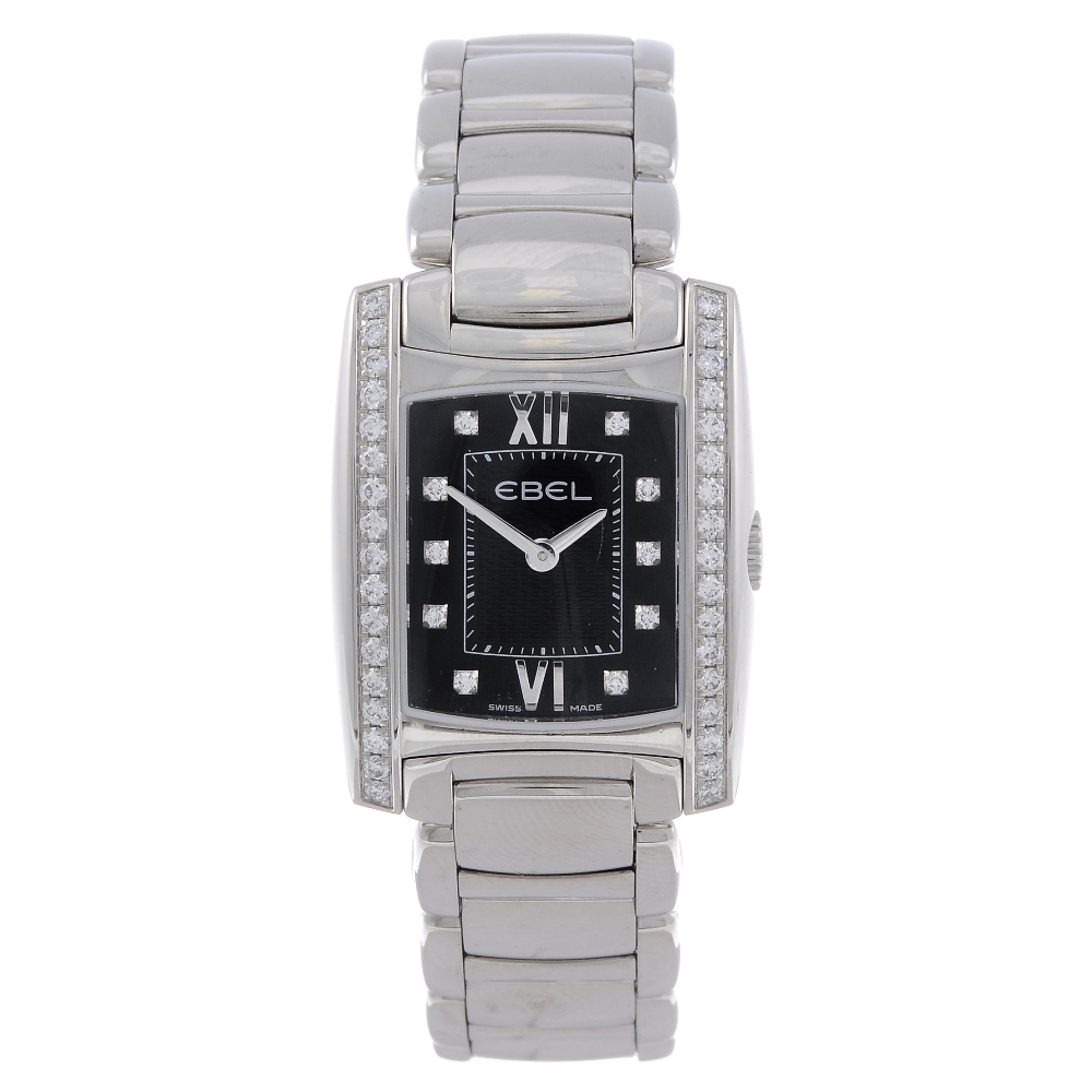 EBEL - a lady's Brasilia bracelet watch. Factory diamond set stainless steel case. Reference