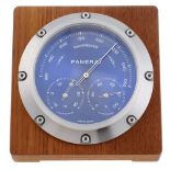 A Baro-Hygro Thermometer by Panerai. Stainless steel case with wooden surround. Reference OP6680,