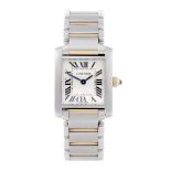 CARTIER - a Tank Francaise bracelet watch. Stainless steel case. Reference 2384, serial 165189CD.