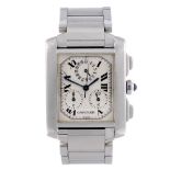 CARTIER - a Tank Francaise Chronoflex chronograph bracelet watch. Stainless steel case. Reference