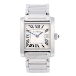 CARTIER - a Tank Francaise bracelet watch. Stainless steel case. Reference 2465, serial 114430CE.