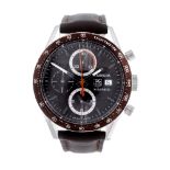 TAG HEUER - a gentleman's Carrera chronograph wrist watch. Stainless steel case with tachymeter