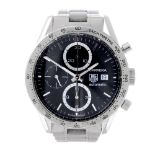 TAG HEUER - a gentleman's Carrera chronograph bracelet watch. Stainless steel case with tachymeter