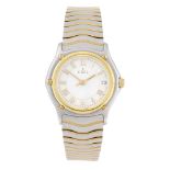 EBEL - a lady's Sport Classic Wave bracelet watch. Stainless steel case with yellow metal bezel.