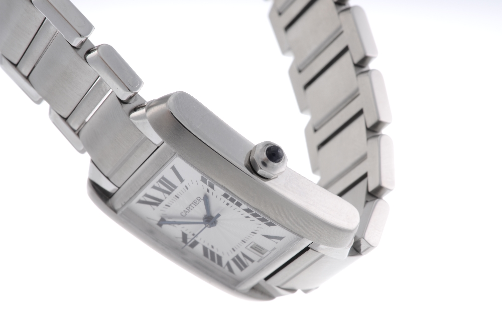 CARTIER - a Tank Francaise bracelet watch. Stainless steel case. Reference 2302, serial BB153822. - Image 3 of 4