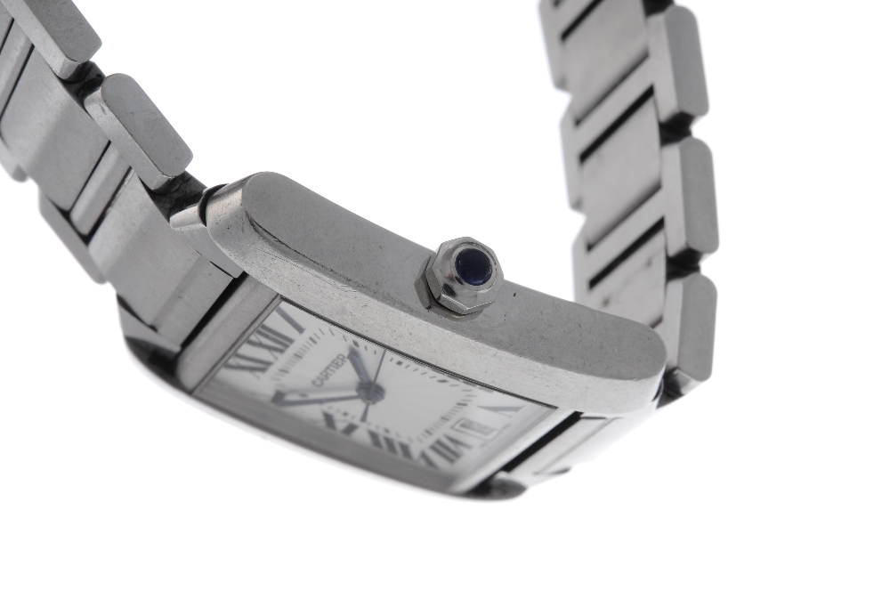 CARTIER - a Tank Francaise bracelet watch. Stainless steel case with engraved case back. Reference - Image 3 of 4