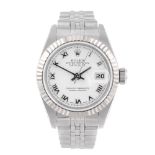ROLEX - a lady's Oyster Perpetual Datejust bracelet watch. Circa 2000. Stainless steel case with