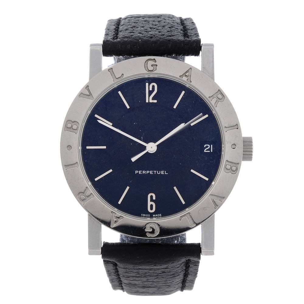 BULGARI - a gentleman's Perpetuel wrist watch. Stainless steel case. Reference BB 33 SL QP, serial L