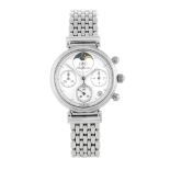 IWC - a lady's Da Vinci chronograph bracelet watch. Stainless steel case. Reference 3735, serial