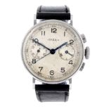 LEMANIA - a gentleman's chronograph wrist watch. Stainless steel case. Numbered 39660. Unsigned