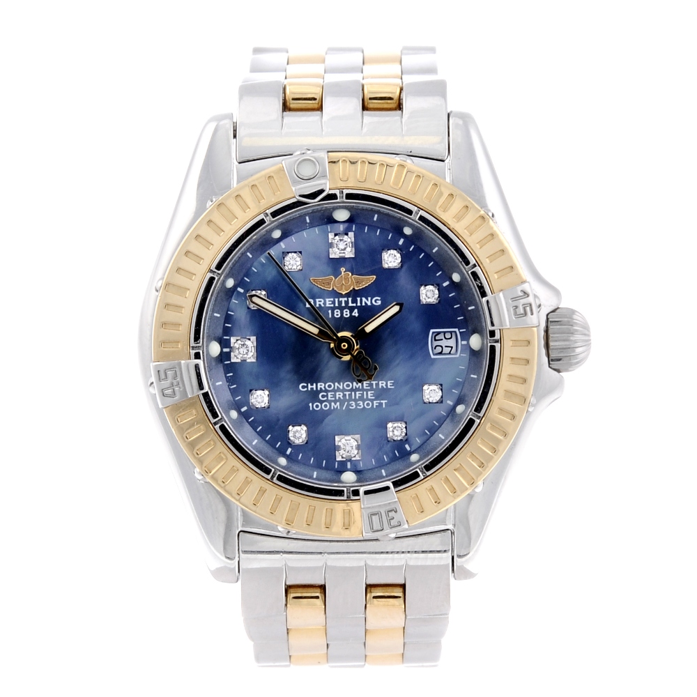 BREITLING - a lady's Windrider Callistino bracelet watch. Circa 2004. Stainless steel case with
