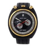 SORNA - a gentleman's Jacky Ickx Easy-Rider chronograph wrist watch. Anodized metal case with gold