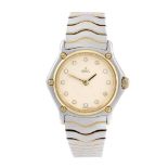 EBEL - a lady's Wave bracelet watch. Stainless steel case with yellow metal bezel. Reference 166901,