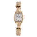 TUDOR - a lady's bracelet watch. 9ct yellow gold case, hallmarked Chester 1952. Numbered 172840T.