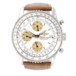 BREITLING - a gentleman's Navitimer chronograph wrist watch. Stainless steel case with slide rule