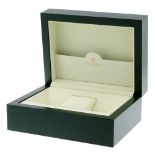 ROLEX - a complete watch box. Outer sleeve has marks and discolouration, the edges are battered