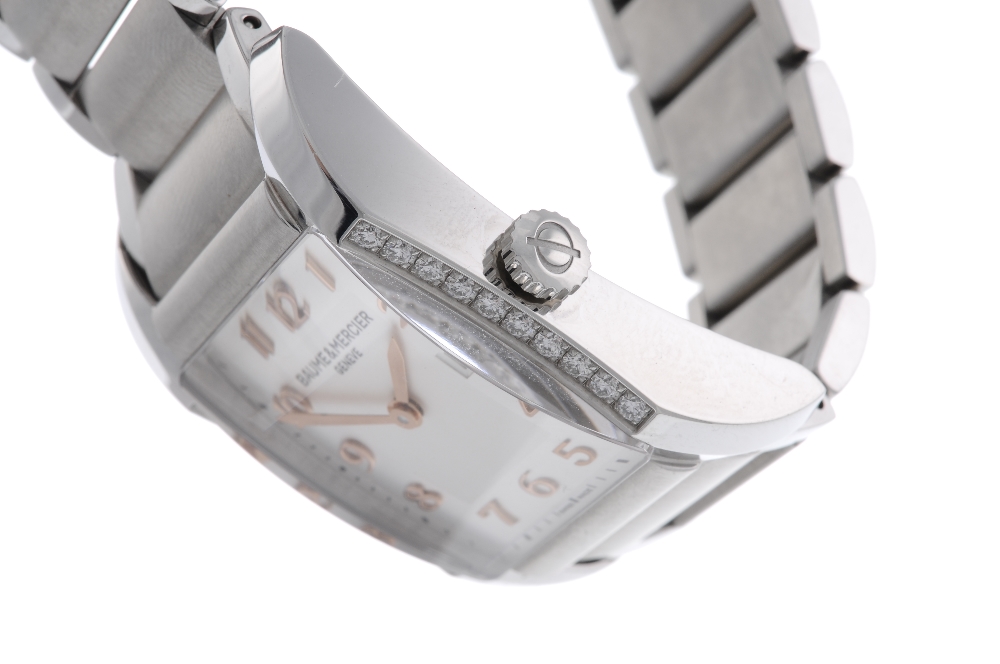 BAUME & MERCIER - a lady's Hampton bracelet watch. Factory diamond set stainless steel case. - Image 3 of 4