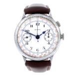 CYMA - a gentleman's chronograph wrist watch. Nickel plated case with stainless steel case back.