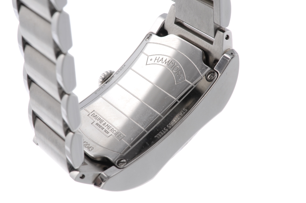 BAUME & MERCIER - a lady's Hampton bracelet watch. Factory diamond set stainless steel case. - Image 2 of 4