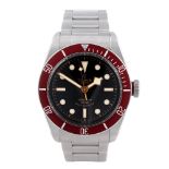 TUDOR - a gentleman's Heritage Black Bay bracelet watch. Stainless steel case with calibrated bezel.