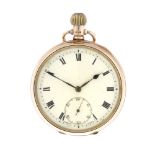 An open face pocket watch by Zenith. 9ct yellow gold case, hallmarked Birmingham 1919. Signed