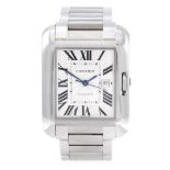 CARTIER - a Tank Anglaise bracelet watch. Stainless steel case. Reference 3511, serial 130592TX.