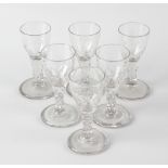A box containing assorted glassware. To include: a set of ten facet-cut wine glasses, each of mid