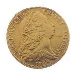 Portugal, Joao I, gold 4-Escudos 1754, wt.13.7g. Fine, ex solder mount. Fine, ex solder mount.