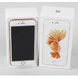 A brand new Apple iPhone 6s, Rose Gold, 128MB, (arrived sealed, contents checked), in box of