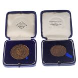 Shrewsbury School, bronze Athletics prize medals (21), various diameters, in cases of issue from