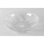 A box containing assorted lead crystal and other glassware. To include: A Royal Doulton etched bowl,