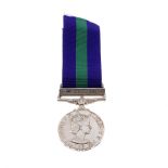 General Service Medal 1918-62, Elizabeth II, Canal Zone clasp named to 'Lt R F Fletcher RAMC'.