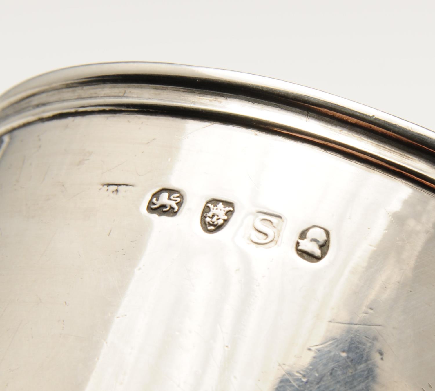A George III silver beaker, the plain cylindrical form, crested and initialled, rising to the - Image 3 of 3