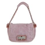 CHANEL - a pink Reissue Shearling Flap handbag. Crafted from pink suede with diamond quilted