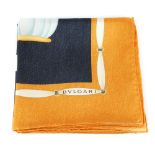 BULGARI - a silk scarf. Designed by David Pizzigoni, featuring nine decorative turbans between a