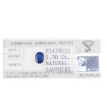 An oval-shape sapphire, weighing 1.50cts. Overall condition fair to good. Some surface scratches/