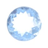 A selection of gemstones. To include a circular-shape aquamarine, weighing 2.64cts, together with