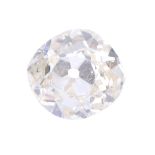 An old-cut diamond, weighing 0.48ct. Estimated tinted yellow colour, P1 clarity. Diamond has a