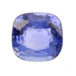 A cushion-shape sapphire, weighing 3.82cts. Accompanied by report number 03881, dated 20th of