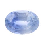 Three oval-shape sapphires. Each weighing 2.81, 2.62 and 1.52cts. Sapphire, weighing 2.81cts,