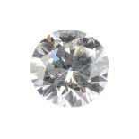 A brilliant-cut diamond, weighing 0.80ct. Estimated K-L colour, SI clarity. Stones in fair condition