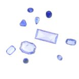 A selection of vari-shape sapphires. To include an hexagonal-shape sapphire, weighing 4.19cts,