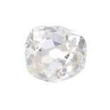 An old-cut diamond, weighing 0.44ct. Estimated tinted yellow colour, P1 clarity. Diamond is fairly