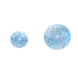 A selection of circular-shape blue zircon. Total weight 17.13cts, approximate size range 5.87 to 0.