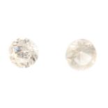 A selection of circular-shape diamonds. Total weight 1.69ct, approximate size range 0.08 to 0.